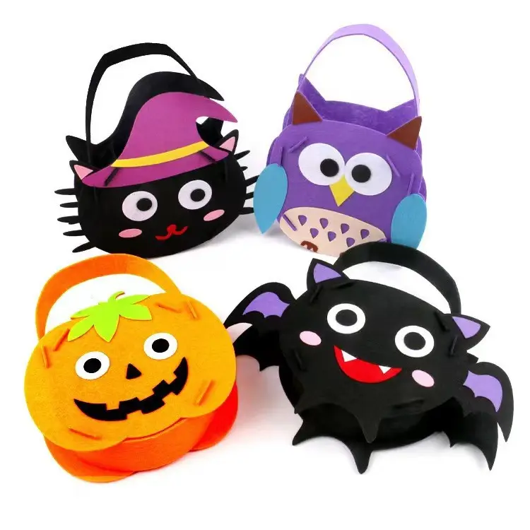 Venta al por mayor de fieltro de Halloween bolsa de regalo cesta de dulces Halloween creativo bolsas de fieltro