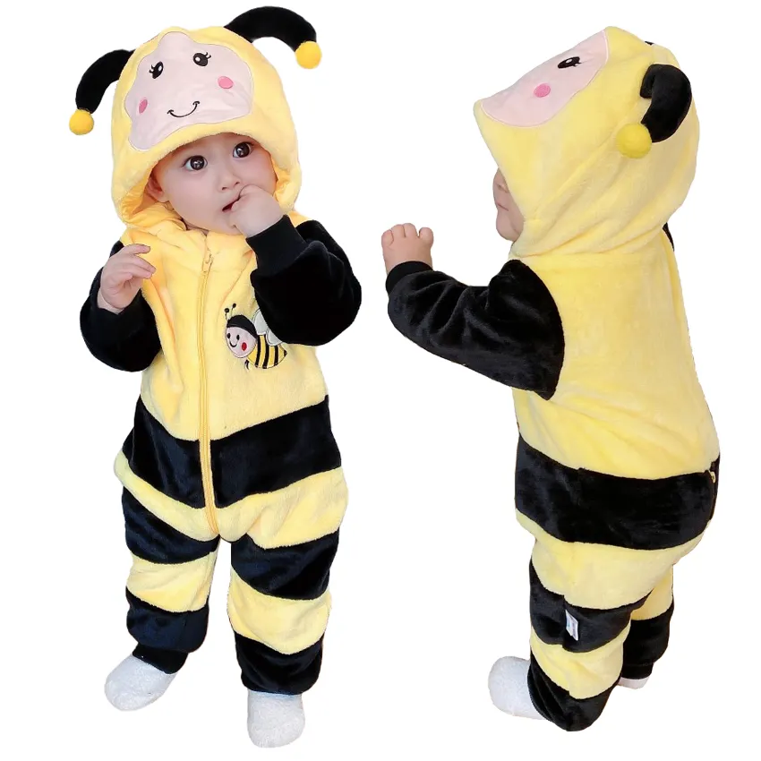 Nuovi tutine animali bambino con cappuccio tutine vestiti ape per neonato