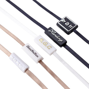 Best Selling Women's Woven Lace Paper <strong>Hang</strong> Tag Rope with <strong>String</strong> <strong>Loop</strong> and End Hook <strong>Printed</strong> Features for Garment Labeling - Product Image 1