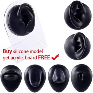 Insan kulak burun modeli yumuşak silikon vitrin modeli stentler ile sahte gerçek yapay Piercing Model ekran aracı Piercing takı - Product Image 2