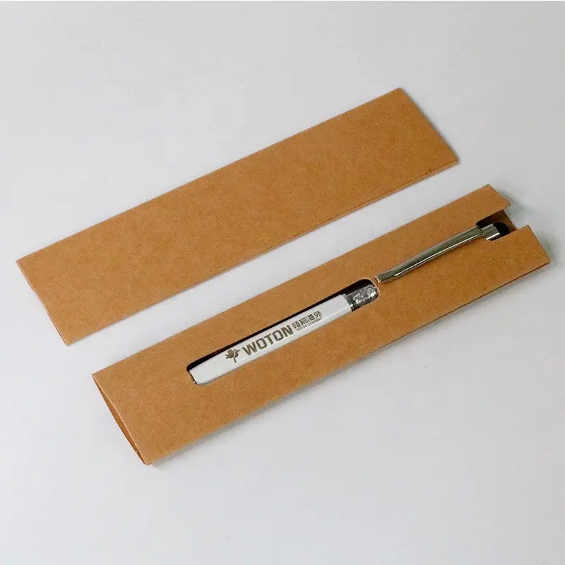 Caja de embalaje con logotipo promocional personalizado, set de cartón de papel kraft, bolígrafo de regalo, vip