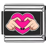 2155 - Corazón de palma rojo rosado