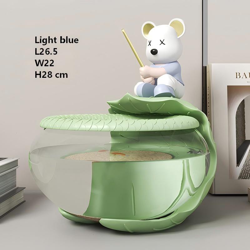 SKD5963V Light Blue Love Heart Bear Fishing Fish Tank