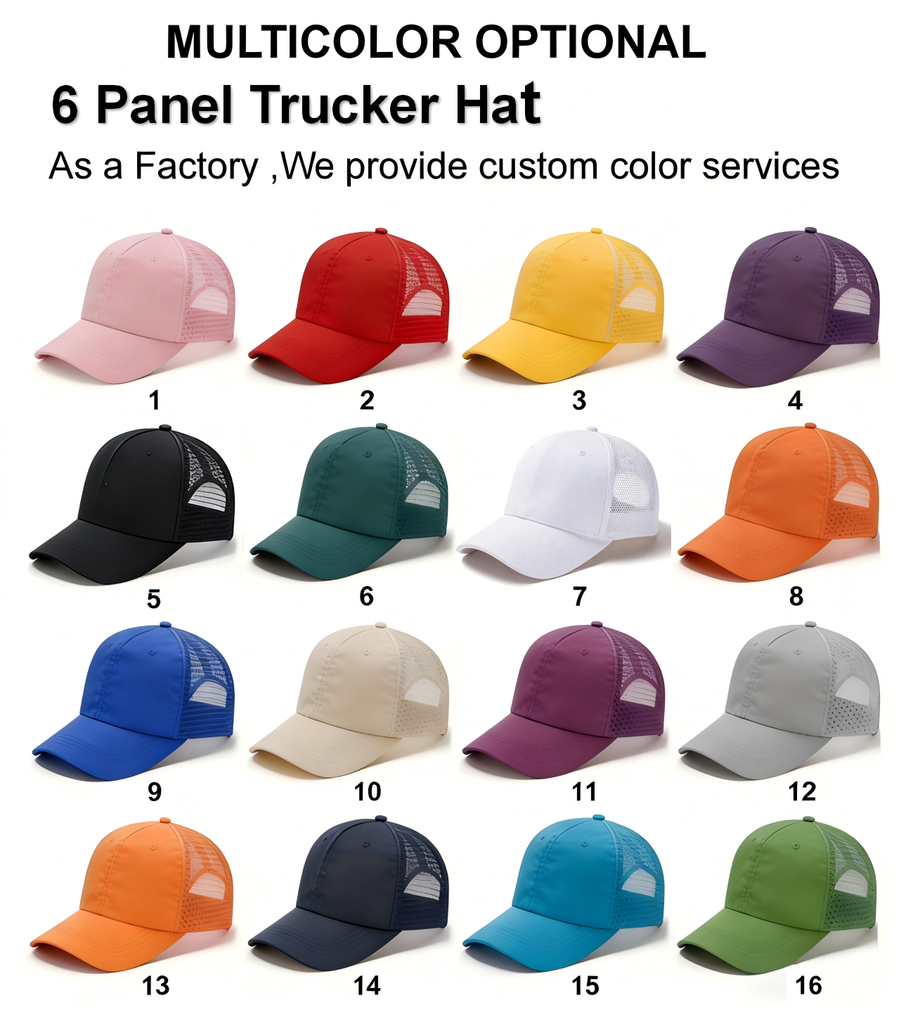 6 panel Trucker hat