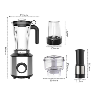 HappyPartner Juicer Blender <strong>Mixer</strong> Heavy Duty Stainless Steel Blade Electric Blenderfor Home Use 4 in 1 Juicer Desktop Blender - Product Image 6