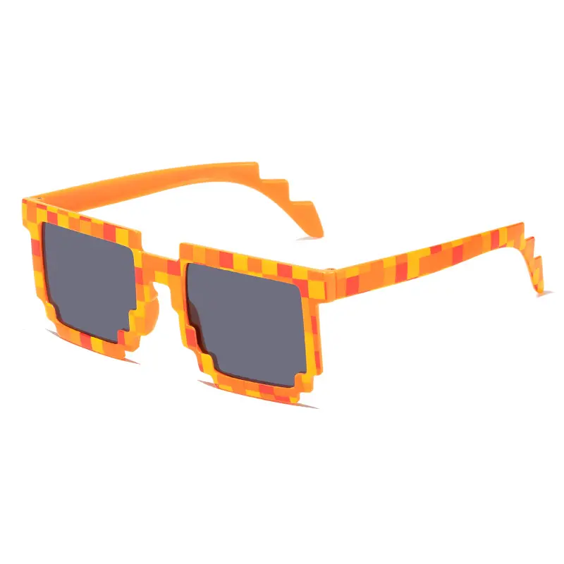 Gafas de mosaico de píxeles cuadrados, Cosplay, juego de acción para adultos, juguetes, gafas de sol divertidas para fiestas