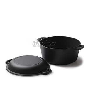 หม้อเหล็กหล่อพร้อมฝาปิด2-in-1 5QT เหล็กหล่อสำหรับทอดอาหารและอบ - Product Image 5