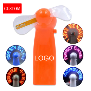 พัดลม USB ขนาดเล็กแบบชาร์จไฟได้พร้อมไฟ LED กะพริบข้อความข้อความโลโก้แบบพกพา - Product Image 1