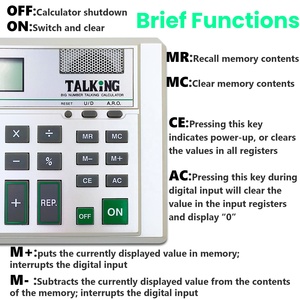 Di alta Qualità Multi lingua 8 Digit Inglese Talking Calculator con Allarme, Tempo di Esposizione, Parla tasti premuti e calcoli