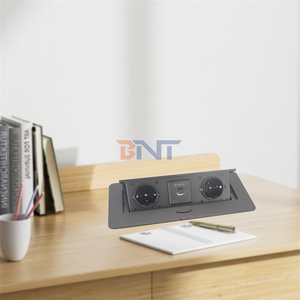 Toma de corriente estándar alemana versátil, toma de corriente emergente amortiguada, toma de escritorio, toma de mesa emergente con USB tipo C multifuncional - Product Image 1