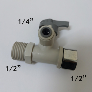<strong>1</strong>/4 Inch 3/8 Inch <strong>1</strong>/<strong>2</strong> Inch Feed <strong>Water</strong> <strong>Valve</strong> Adapter Angle Stop <strong>Valve</strong> 3 Way <strong>Valve</strong> for RO System - Product Image 6