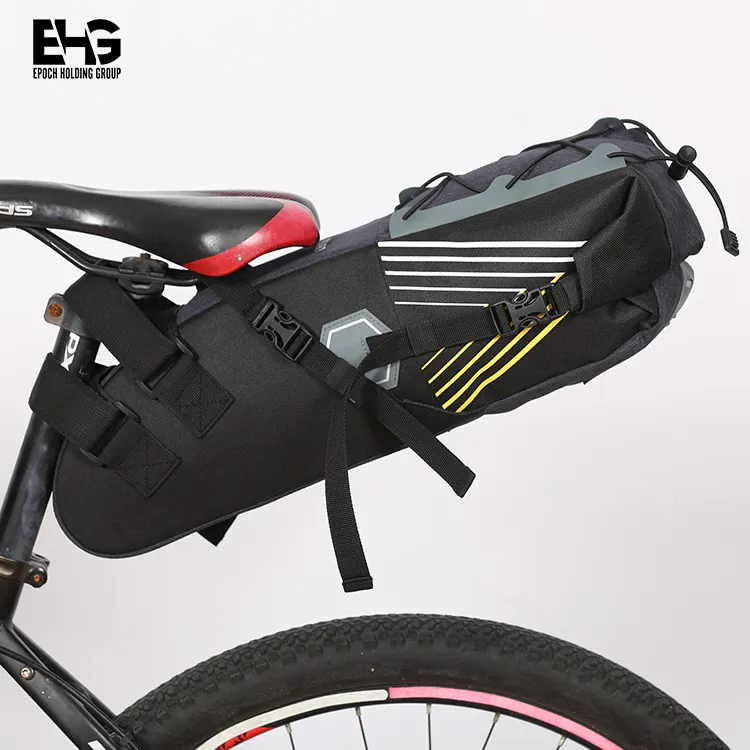 Wholesale fashion Travel Mountain Bicycle Cycling Rear Seat Bag with reflective strap,leather bike bicycle saddle bag