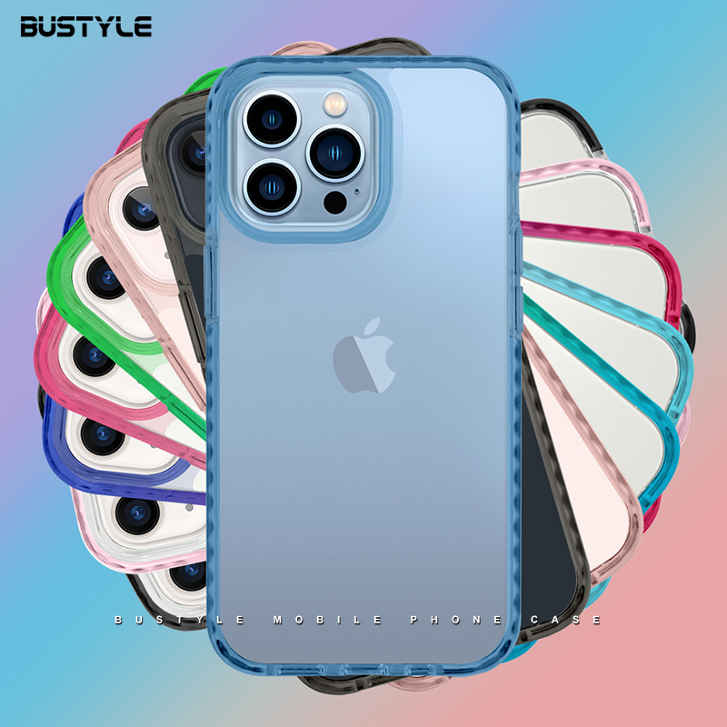 Funda TPE con borde de 7 colores y parte trasera transparente (sin marco negro para la cámara).