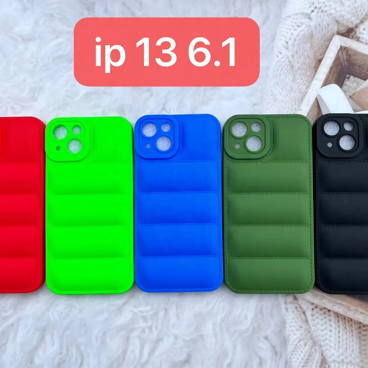 Weview New hot seller Soft TPU 3D Puffer Down Jacket custodia per telefono per iphone 13 pro max