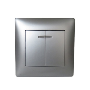 Hihg Quality PC Electric Light <strong>Switch</strong> European Style PC Material 2 Gang 2 Way <strong>Switch</strong> with Indicator - Product Image 2