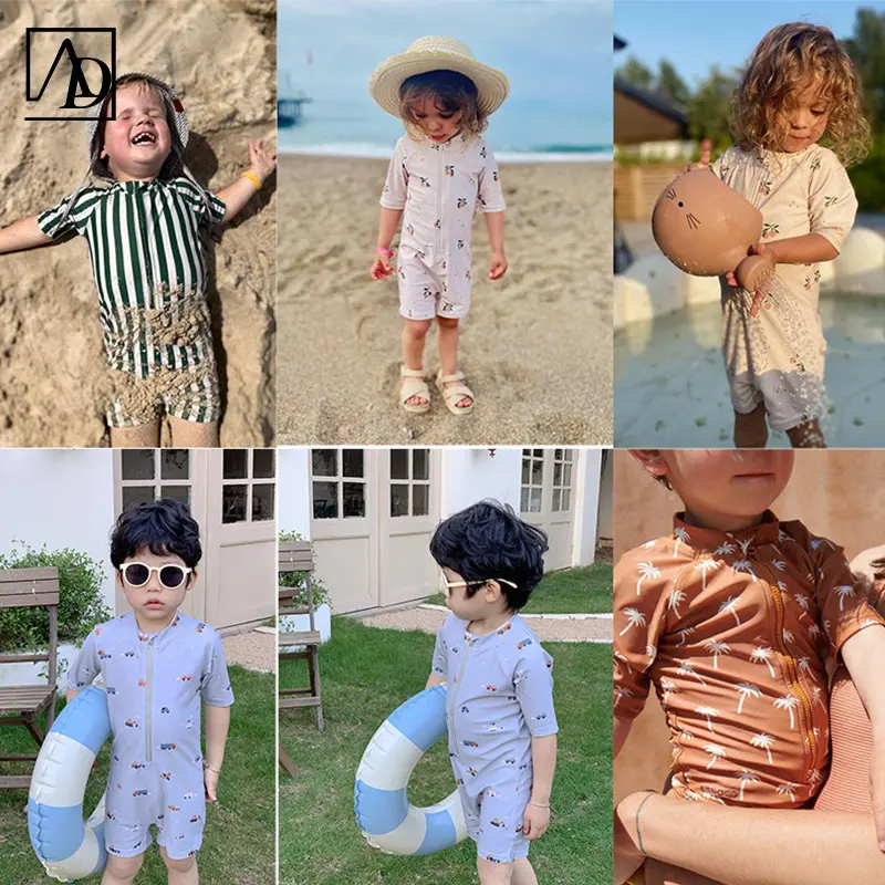 Pakaian renang anak-anak kustom Australia pakaian pantai bayi lucu pakaian renang anak perempuan dan anak laki-laki kustom kain nilon pakaian renang bayi satu bagian