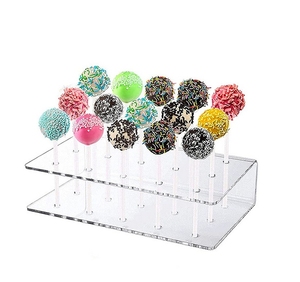 Acrylic Lollipop giá 15 lỗ và 20 lỗ trong suốt kẹo đứng hiển thị và vị trí đứng hiển thị kệ - Product Image 2