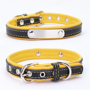 Wirklich cooles Leder geschnitztes Eisen farbe Haustier halsband Kunden spezifisches Hunde halsband - Product Image 1
