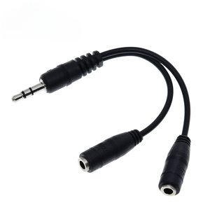3.5mm nero 1 in 2 coppie auricolari auricolari linea Audio cuffie Splitter per Pad Phone Android cellulare MP3 MP4