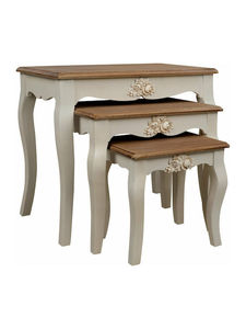 French Shabby Chic Coffee <strong>Table</strong> Set of 3 <strong>Nesting</strong> Side <strong>Table</strong> Wooden <strong>End</strong> <strong>Table</strong> for Home Furniture - Product Image 2