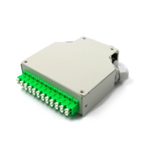 Caja de terminales de fibra óptica de plástico para riel Din para interiores 8 12 24 Core Port Mount Ftth Fttx Network Distribution Patch Panel - Product Image 3