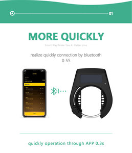 <strong>Scan</strong> QR <strong>Code</strong> <strong>APP</strong> Automatically Unlock Waterproof IP66 Ble Blue Tooth Anti Theft Smart Sharing Bicycle Lock - Product Image 4