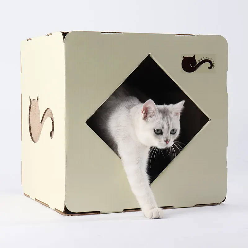 Cube Cute Pet House Umwelt freundliche biologisch abbaubare Haustier möbel Karton Karton Papier Hot Trend ing High-End-Mode Geschenk verpackung