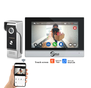 Tuya Smart 1080P HD WiFi Timbre Cámara Sistema de intercomunicación al aire libre con protección de contraseña segura y alertas de movimiento - Product Image 1