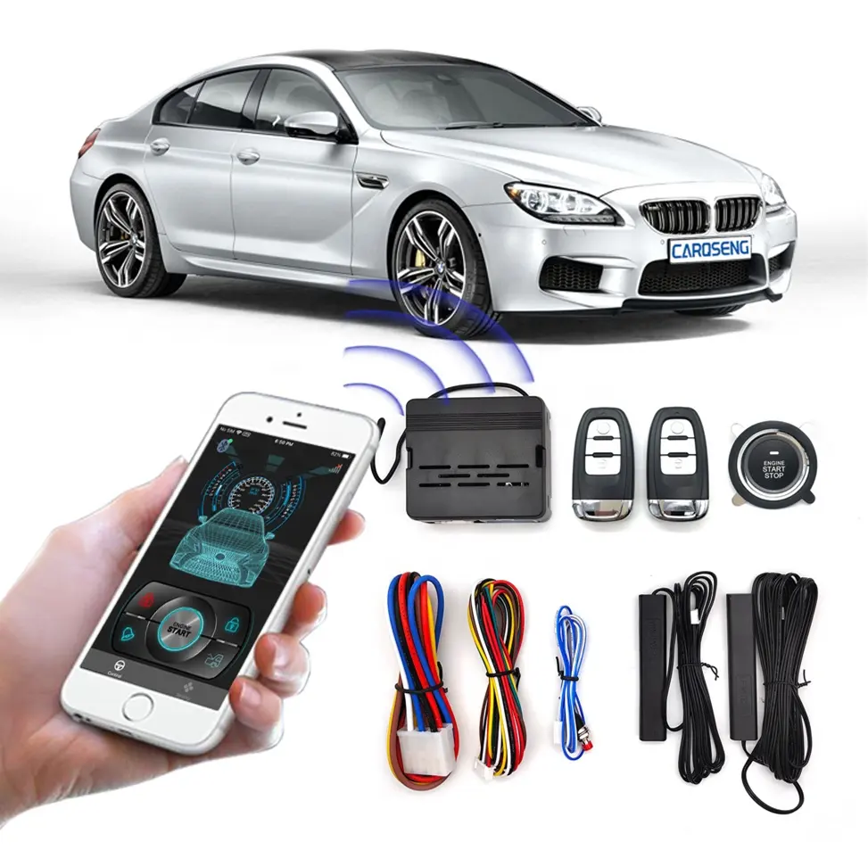 Hot Sales Drukknop Om Te Starten Motor Mobiele Telefoon App Met Bt Pke Keyless Auto Alarmen Systeem Controle Ontsteking