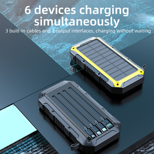 20000mAh Solar Power Bank with Built-in Charging Cable Waterproof <strong>Design</strong> for Outdoor Adventures - Product Image 3