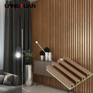 Hiện đại không thấm nước chống cháy PVC <span class=keywords><strong>WPC</strong></span> Panel tường Gỗ nhựa composite rãnh tấm ban cho trong nhà/ngoài trời khách sạn Ốp TV - Product Image 3