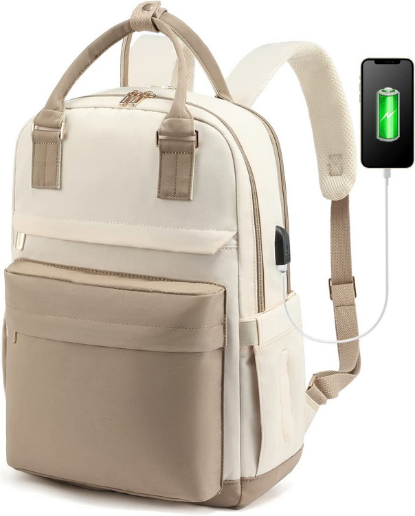Mehrere Fächer aus hochwertigem Nylon mit USB-Ladefunktion für Männer mit benutzerdefiniertem Logo, Laptop-Rucksack, Arbeitsschule, Reiserucksack