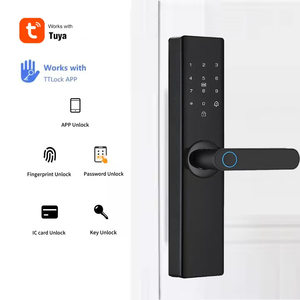 Cerradura inteligente con huella dactilar y pantalla táctil-WiFi Tuya/TTLock APP Control Código de teclado digital para seguridad en el hogar - Product Image 2