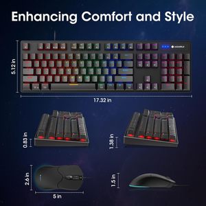 KOORUI Mechanical Gaming Wired <strong>Keyboard</strong> and Mouse Combo for Computer PC/Laptop - Product Image 3