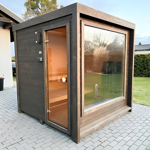 Sauna quadrata intelligente moderna con pannello di controllo remoto e sistema di filtrazione dell'aria ad alta efficienza