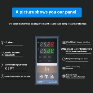 Thông minh xrkc điều khiển tự động độ chính xác cao cảm biến nhiệt độ ABS vuông loại REX-C400 OEM bảy đoạn hiển thị 1C - Product Image 3