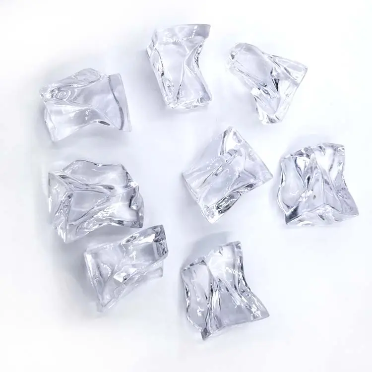 Eiswürfel Kristalle Bulk Kunststoff Klar Gefälschtes Acryl Crushed Ice 40*32mm Diamant Kunststoff Becher Bar Zubehör Cooler Wein