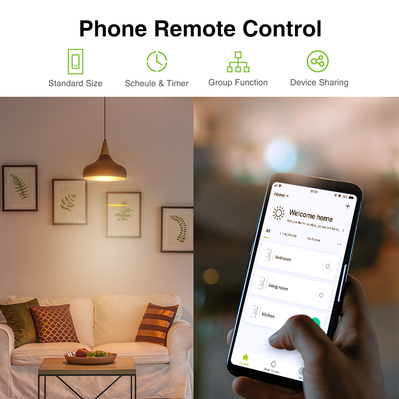 US Smart Wifi Wall 3-way Switch Panel light Switch Control Via Tuya smart wifi home light switch
