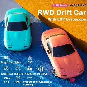 Dwi 1:18 2.4GHz รถดริฟท์บังคับวิทยุรุ่นรถแข่งโรสโคปพร้อมไฟ LED จำลองรถของเล่น RC สำหรับเด็ก - Product Image 2