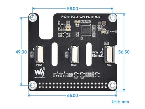 Scheda adattatore PCIe FFC per Raspberry Pi 5, espande i connettori 2-Ch PCIe FFC, supporta impilare più cappelli PCIe - Product Image 6