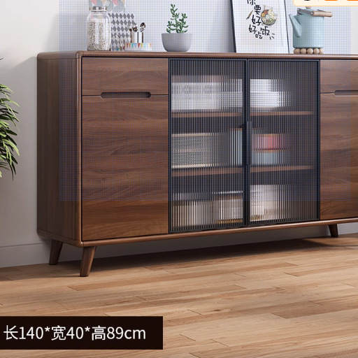 Buffet couleur noyer, 140*40*89cm, à monter soi-même.