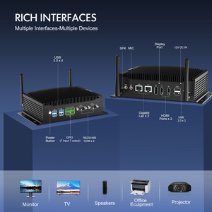DDR4 Fanless HYSTOU Mini PC 8th Gen CPU Intel i5-8260U DP GPIO Com USB Win 10 11 Linux Computer Desktop