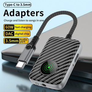 立体声数模转换器Usb C至Aux适配器2合1耳机插孔适配器至c型母头c至3.5毫米插孔适配器 - Product Image 2