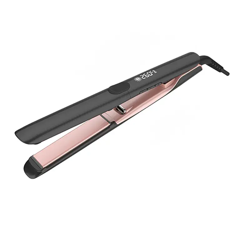 Haarglätter professionelle flache Eisen von hoher Qualität individuelles Titan für Keratin-Verwendung Eigenmarke Eisen LCD EU UK USA AU