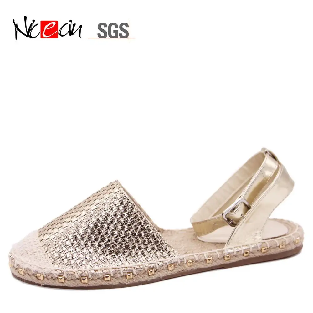 Sandali espadrillas Nicecin all'ingrosso sandali espadrillas con suola in iuta sandali espadrillas piatti da donna