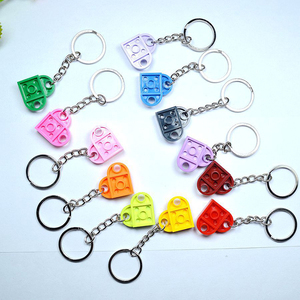 Wholesale Custom Creative <strong>Promo</strong> Building Block Keychain Toy Bricks Rectangular Acrylic Heart <strong>Key</strong> Chain - Product Image 2