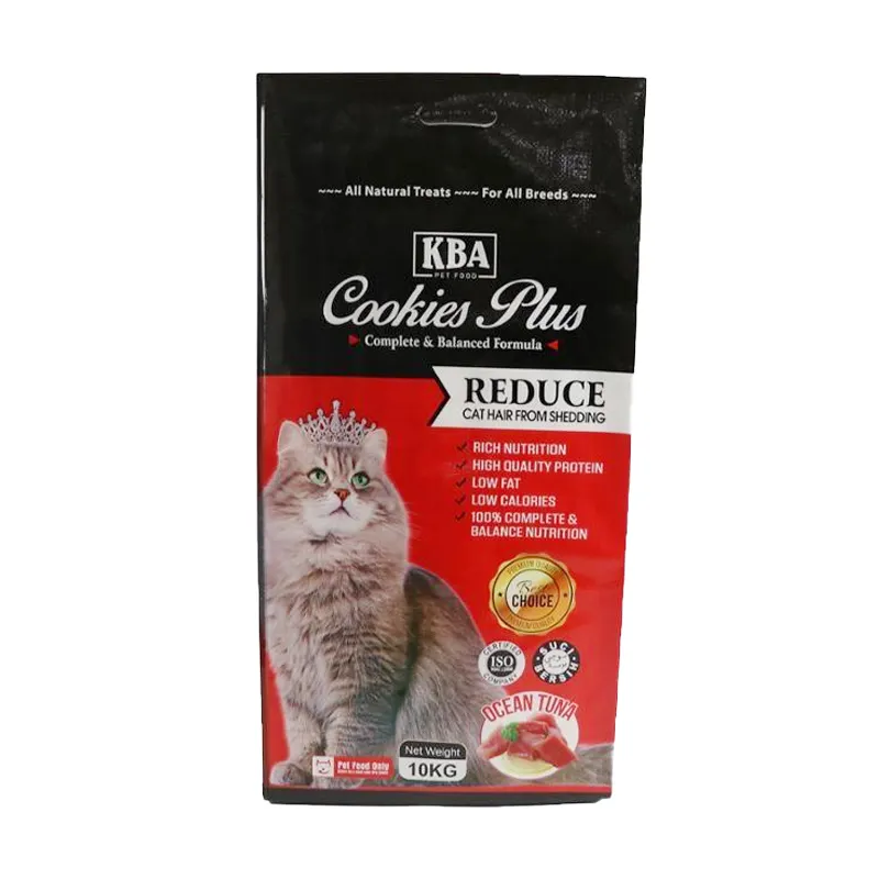 Conception personnalisée Bopp laminé pp tissé sac d'emballage d'aliments pour animaux porc bovin poulet chat chien sac d'emballage d'aliments pour animaux de compagnie 10kg 25kg 50kg