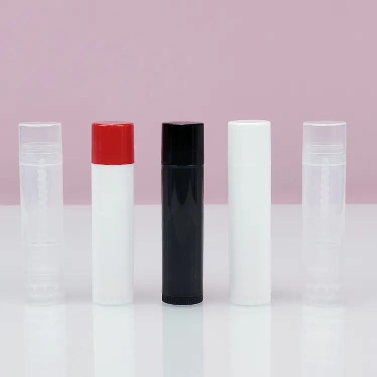 Cor personalizada PP Branco Claro Mini Lip Balm Tubo 5g Tubo De Batom De Plástico Vazio Para Batom