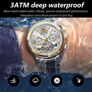 Orologio meccanico completamente automatico multifunzione a doppio calendario da uomo con luce notturna impermeabile da uomo - Product Image 4