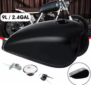 9L 2.4 Gal evrensel Cafe Racer motosiklet gaz yakıt tankı Retro Vintage yağ tankı ile kapatma başlığı Suzuki GN125 için tüm Model - Product Image 2